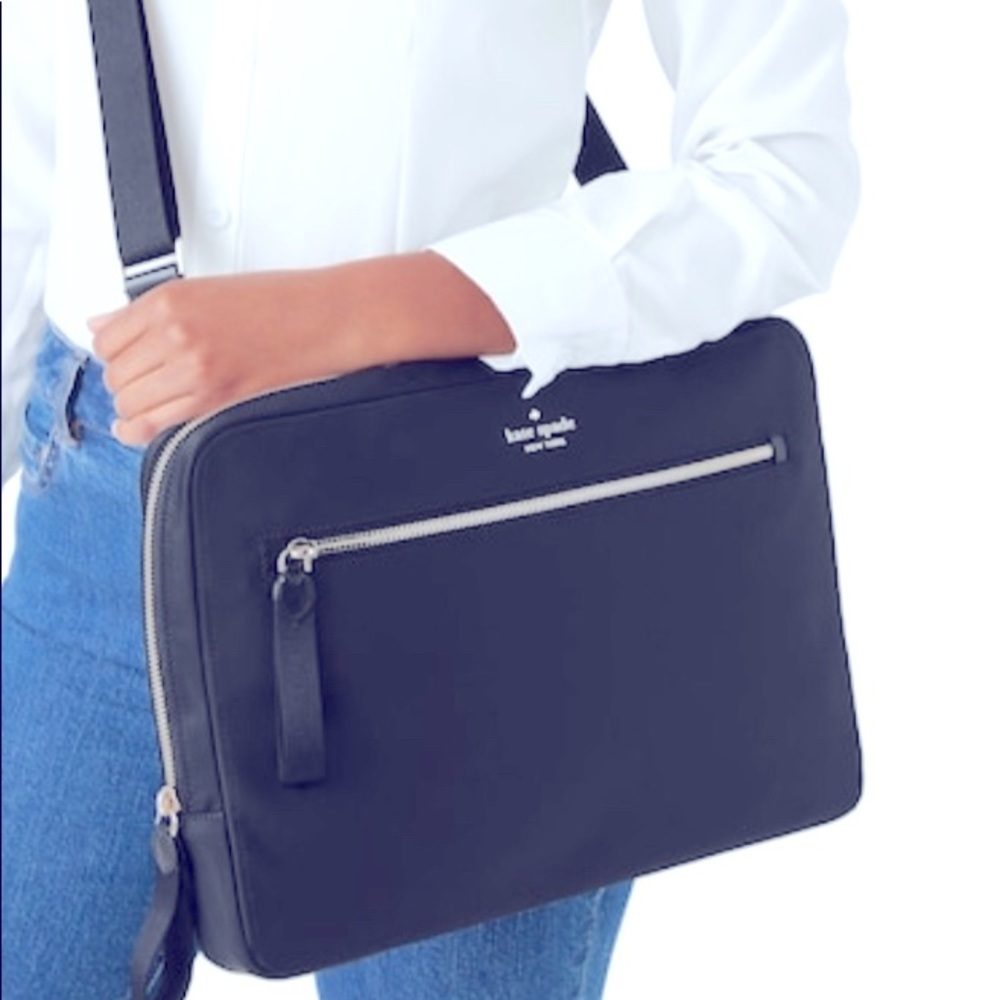 Kate Spade Black Chelsea Nylon Laptop Sleeve Bag